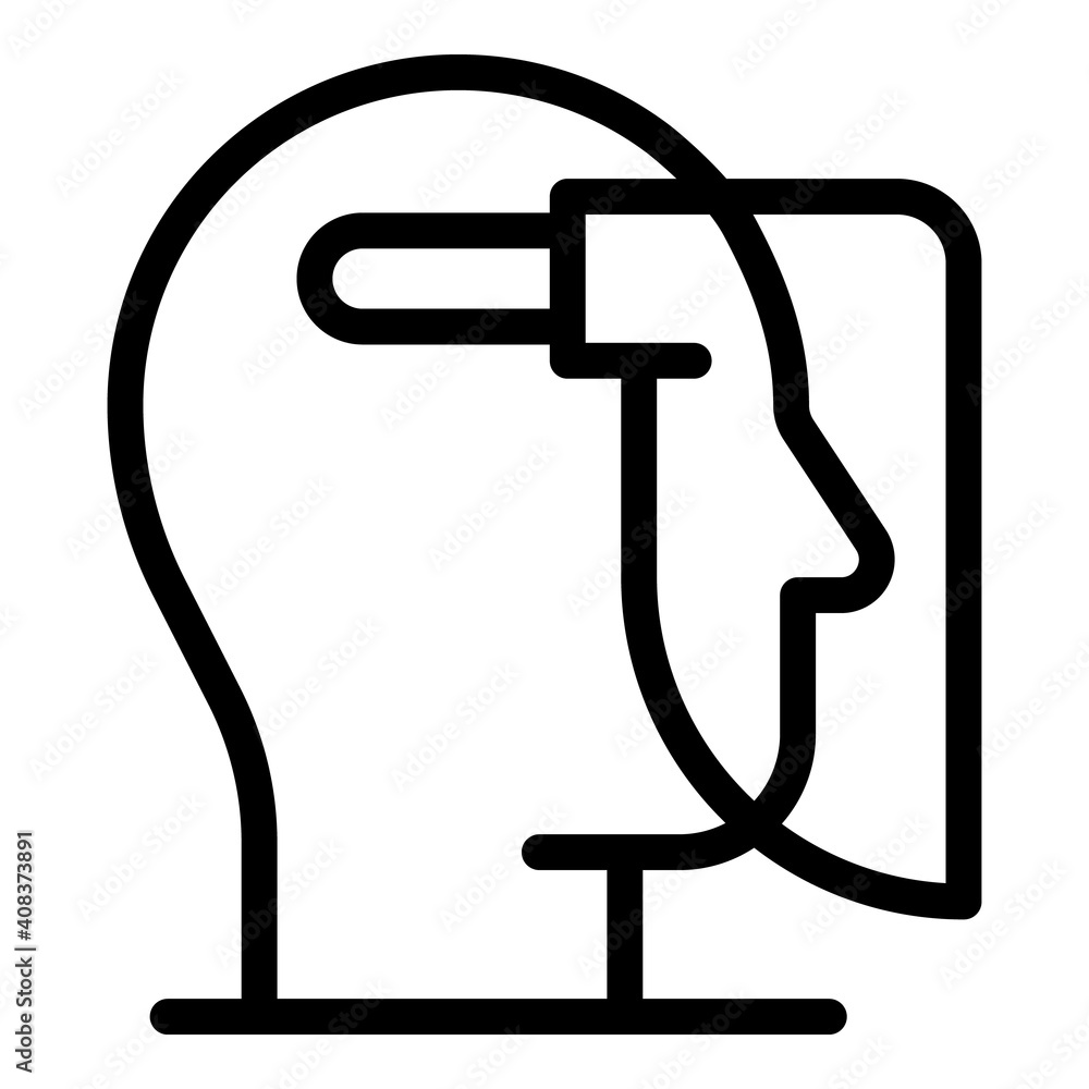 Poster man face shield icon. outline man face shield vector icon for web design isolated on white backgroun