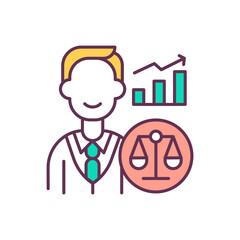 Improving financial performance RGB color icon. Cost reduction strategy. Positive dynamics in statistics. Income grow. Company budget optimization. Salay increase. Isolated vector illustration