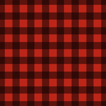 Black & Red Gingham Seamless Pattern