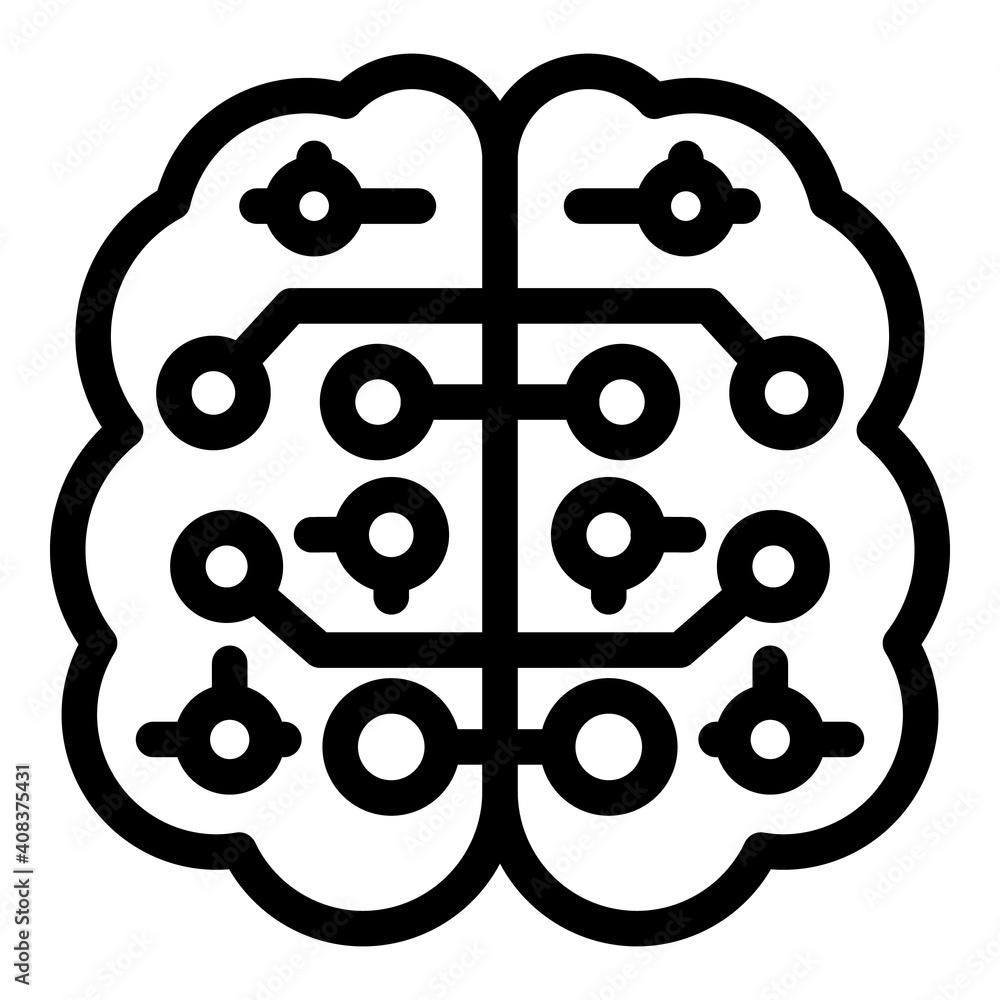 Poster neurology brain icon. outline neurology brain vector icon for web design isolated on white backgroun