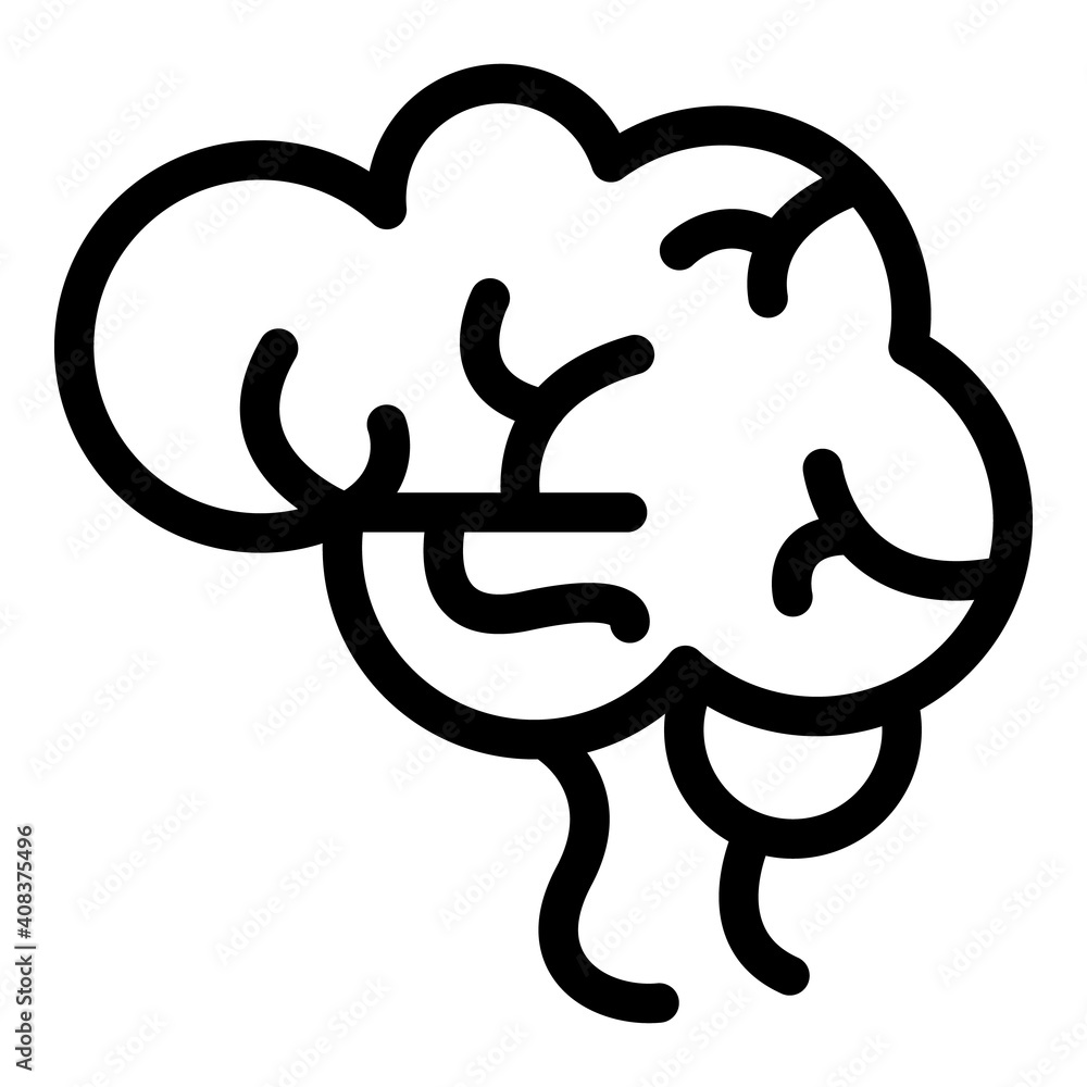 Poster body brain icon. outline body brain vector icon for web design isolated on white background