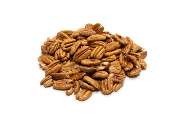 Pecan-nut isolated on white background.