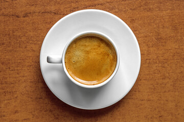 a cup of freshly brewed aromatic coffee
