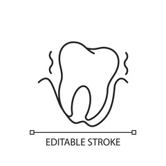 Periodontology linear icon. Tooth problems. City family dentistry. Dental equipment. Thin line customizable illustration. Contour symbol. Vector isolated outline drawing. Editable stroke