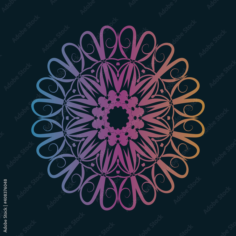 Poster rich background with vintage decorative element. abstract rounded line geometric shapes. mandala ban