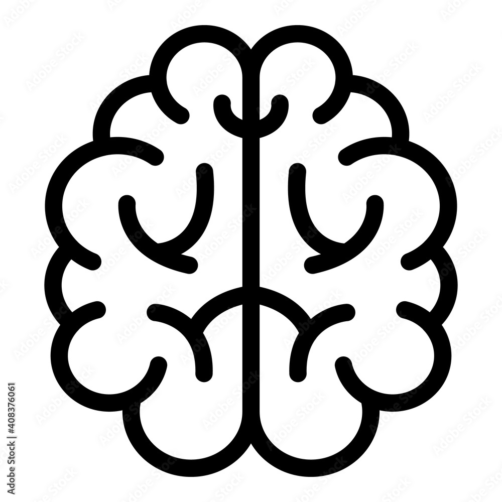 Poster brain circuit icon. outline brain circuit vector icon for web design isolated on white background