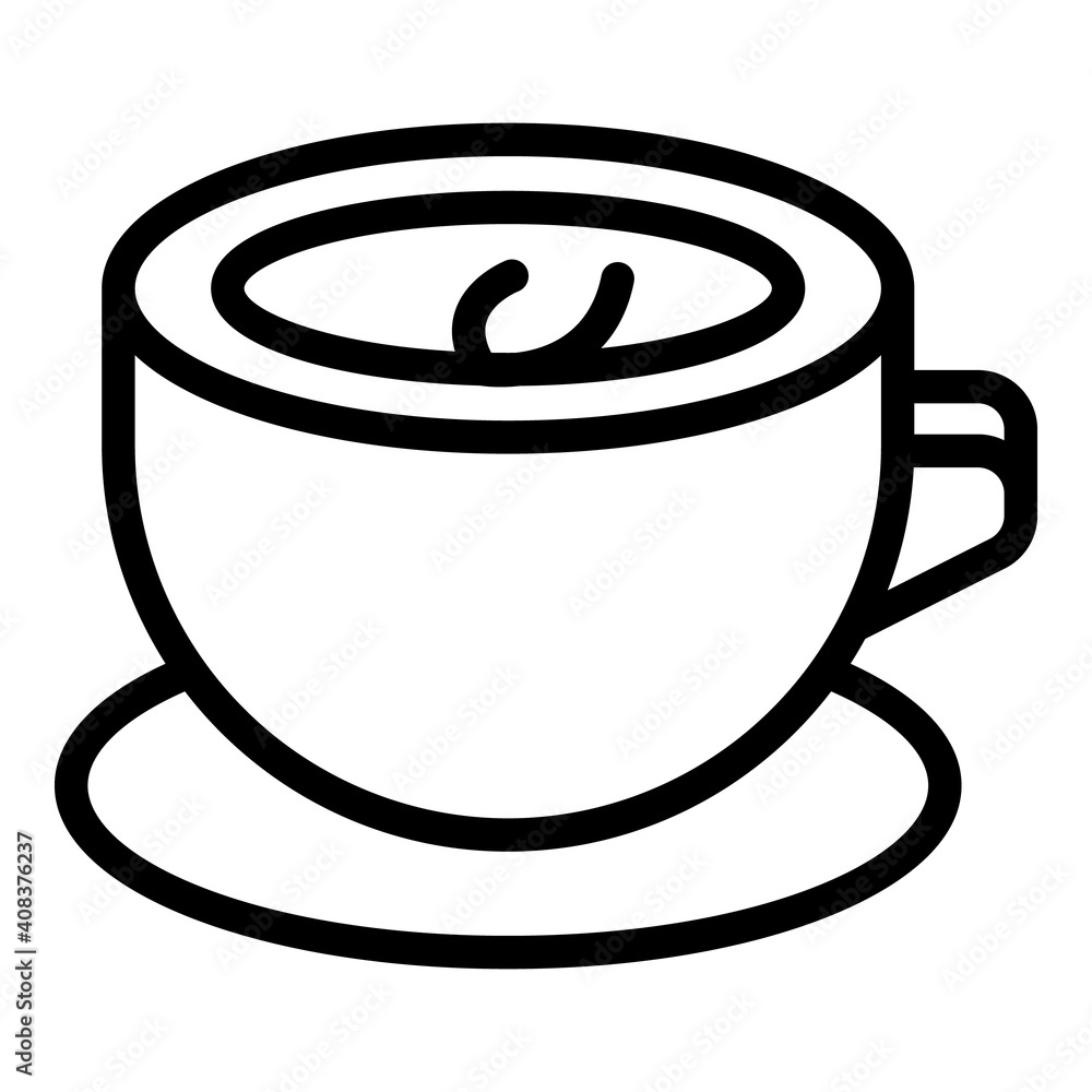 Poster cup latte icon. outline cup latte vector icon for web design isolated on white background