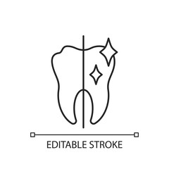 Cosmetic dentistry linear icon. Professional dental care. Dental surgery. Dental equipment. Thin line customizable illustration. Contour symbol. Vector isolated outline drawing. Editable stroke