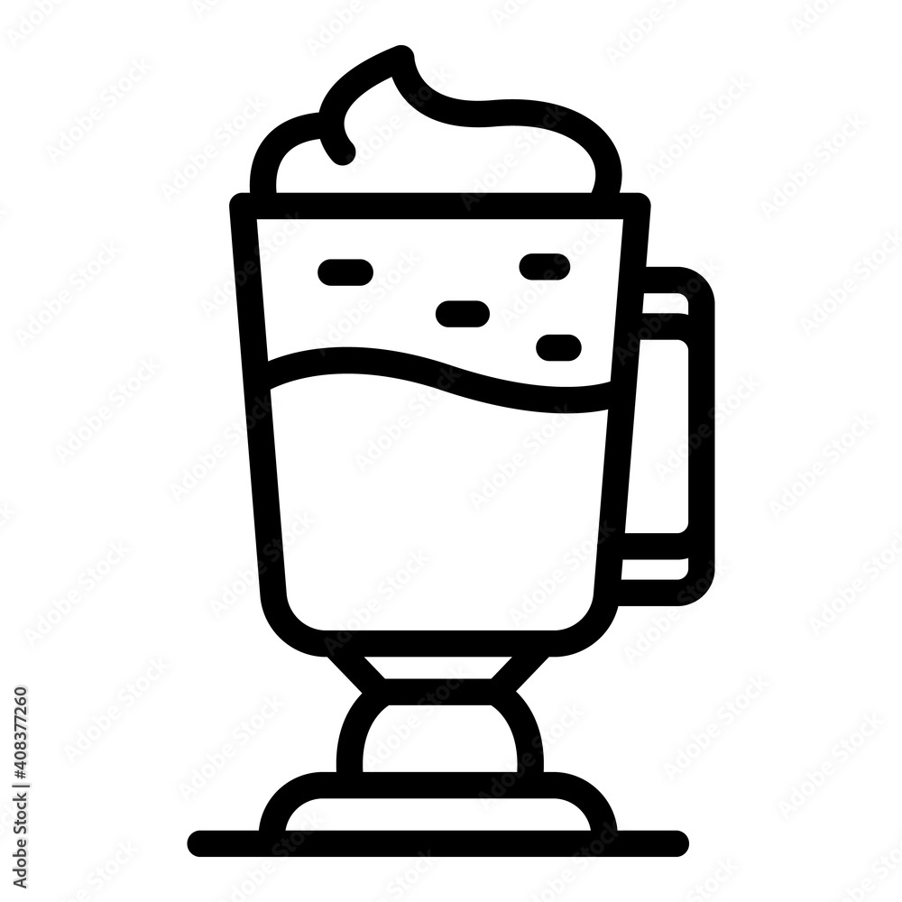 Aufkleber irish latte icon. outline irish latte vector icon for web design isolated on white background