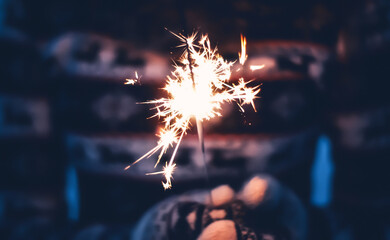 sparkler in the hand