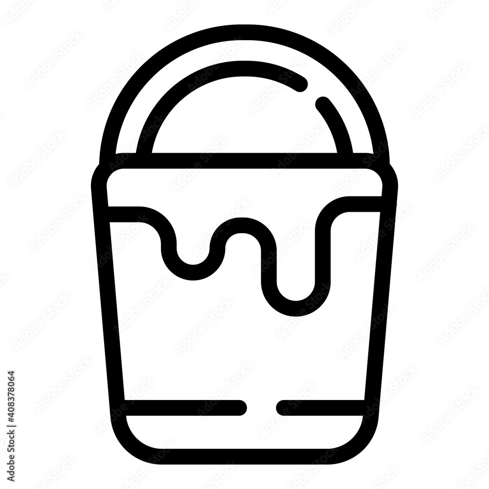 Poster construction bucket icon. outline construction bucket vector icon for web design isolated on white b