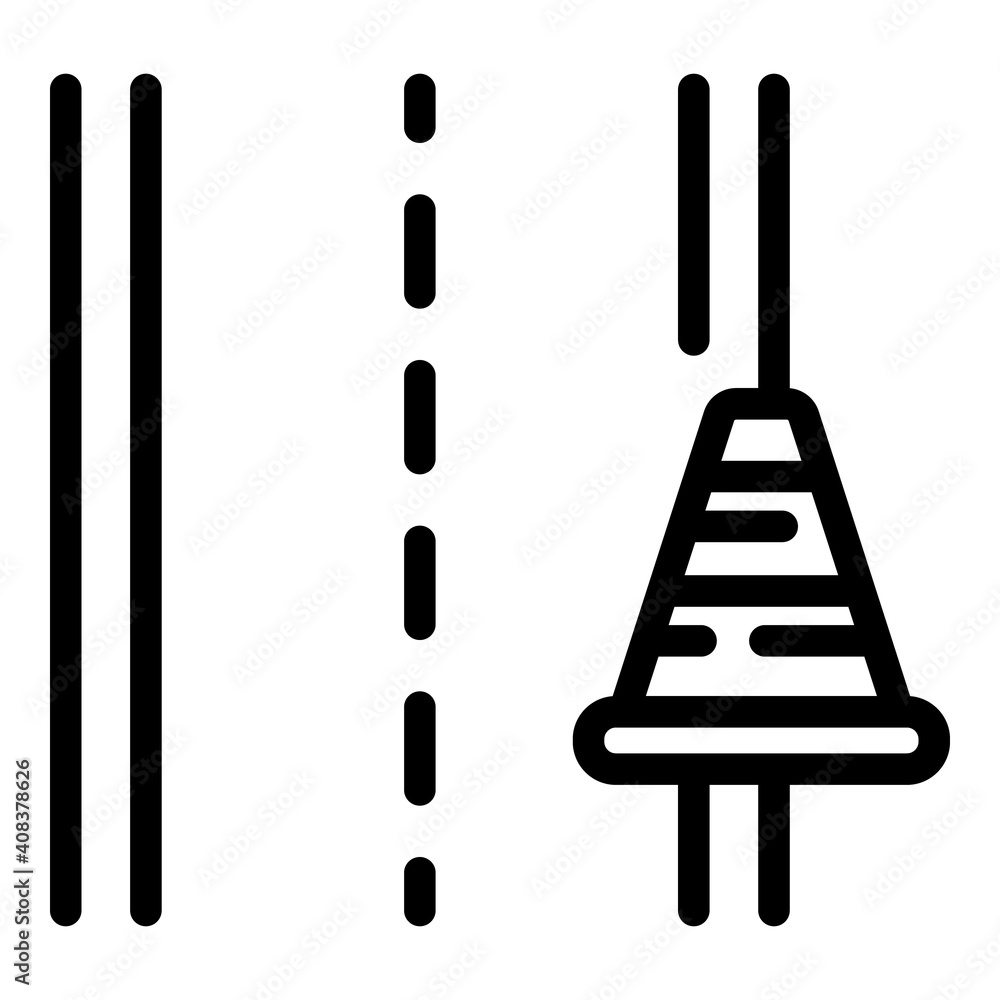 Poster road cone icon. outline road cone vector icon for web design isolated on white background
