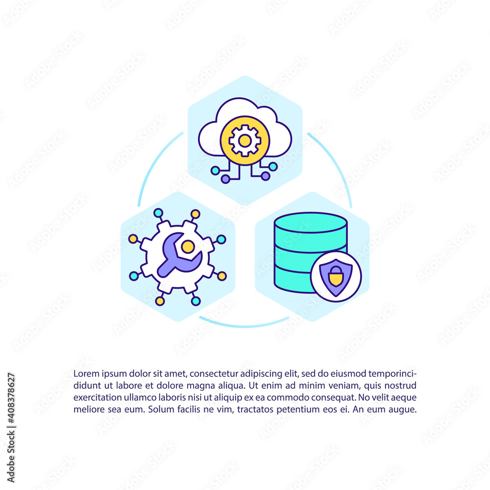 Aufkleber saas solutions concept icon with text. delievering powerful software technologies services. ppt page