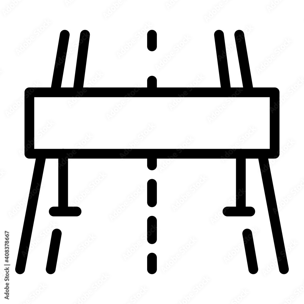 Poster highway barrier icon. outline highway barrier vector icon for web design isolated on white backgroun