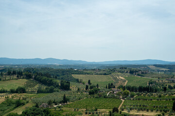 Tuscany, Italy - June 18, 2017: View of Tuscany land