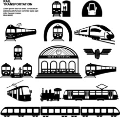 Obraz premium Railway Station With People Passengers Going Off Train Holding Bags Transport And Transportation Concept Vector Illustration 
