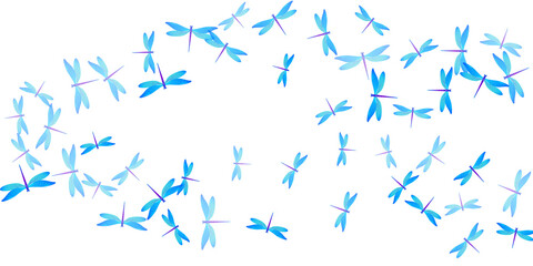 Magic cyan blue dragonfly flat vector illustration. Summer beautiful damselflies. Decorative dragonfly flat baby wallpaper. Gentle wings insects graphic design. Fragile beings