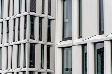 Glass and composite facade. Modern architecture building