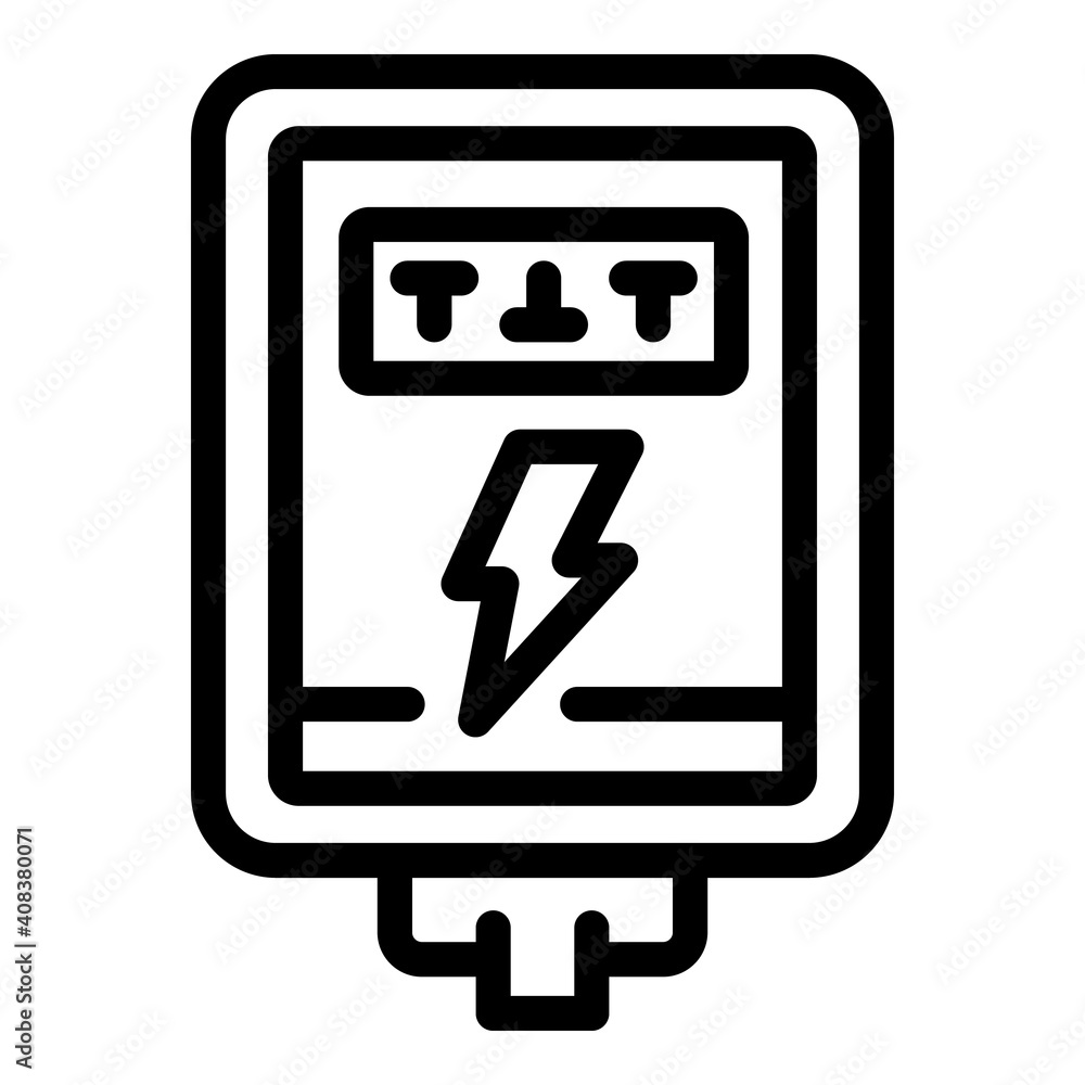 Poster energy junction box icon. outline energy junction box vector icon for web design isolated on white b