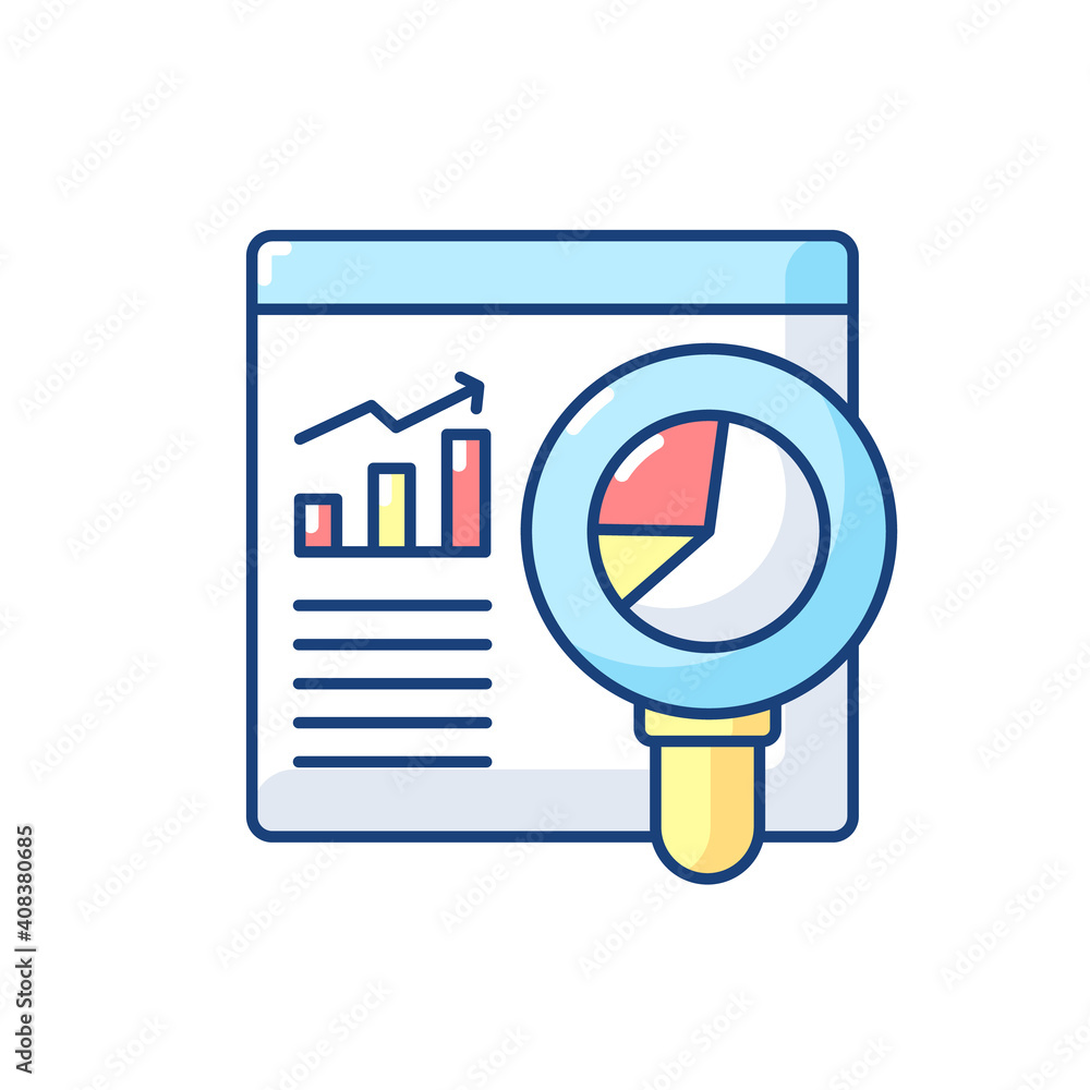 Poster web analyst rgb color icon. people who are responsible for analyzing maintenance and web development