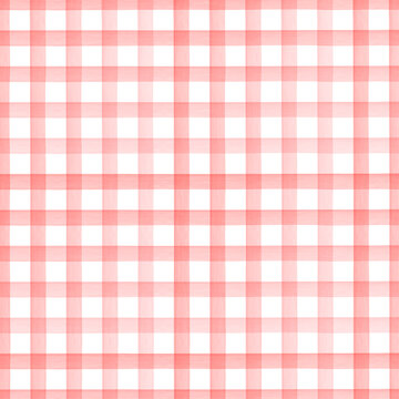 Pastel Red watercolor gingham pattern