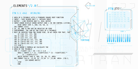 HUD interface elements with part of the code Fortran.