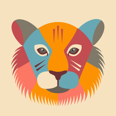 Happy Chinese New Year. zodiac sign symbol tiger head 2022.