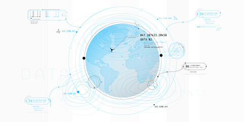 Obraz premium Design of a futuristic software interface for planetary search.