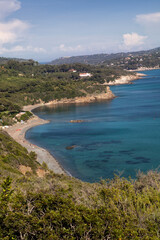 Fototapeta na wymiar Coastline near Lacona, island of Elba, Tuscany, Italy