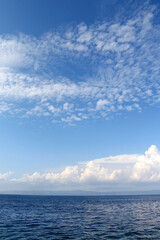 Fototapeta premium Clouds over the sea. Beautiful landscape in Dalmatia, Croatia.