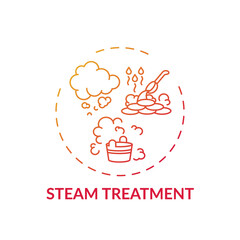 Steam treatment concept icon. Home spa procedure idea thin line illustration. Blood circulation promotion. Promoting collagen and elastin. Hydrating dry skin. Vector isolated outline RGB color drawing