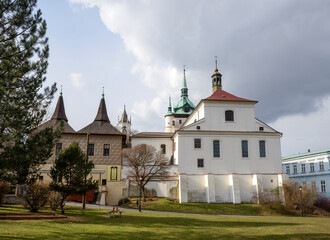 Fototapeta na wymiar View towards St. John the Baptist Church in Teplice, Czech.