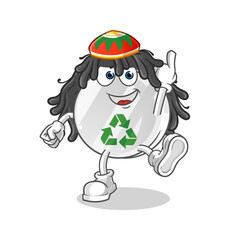 recycle sign reggae boy cartoon. cartoon mascot vector