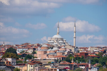 Fototapeta na wymiar Church of the Monastery of Christ Pantocrator( Zeyrek Mosque) and Fatih mosque, Istanbul,Turkey