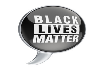 Speech balloon with black lives matter flag, 3D rendering