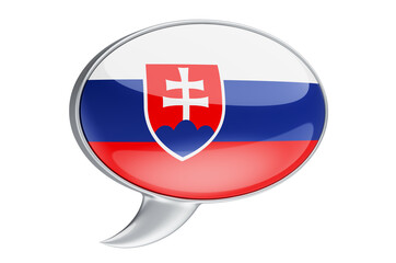 Speech balloon with Slovak flag, 3D rendering