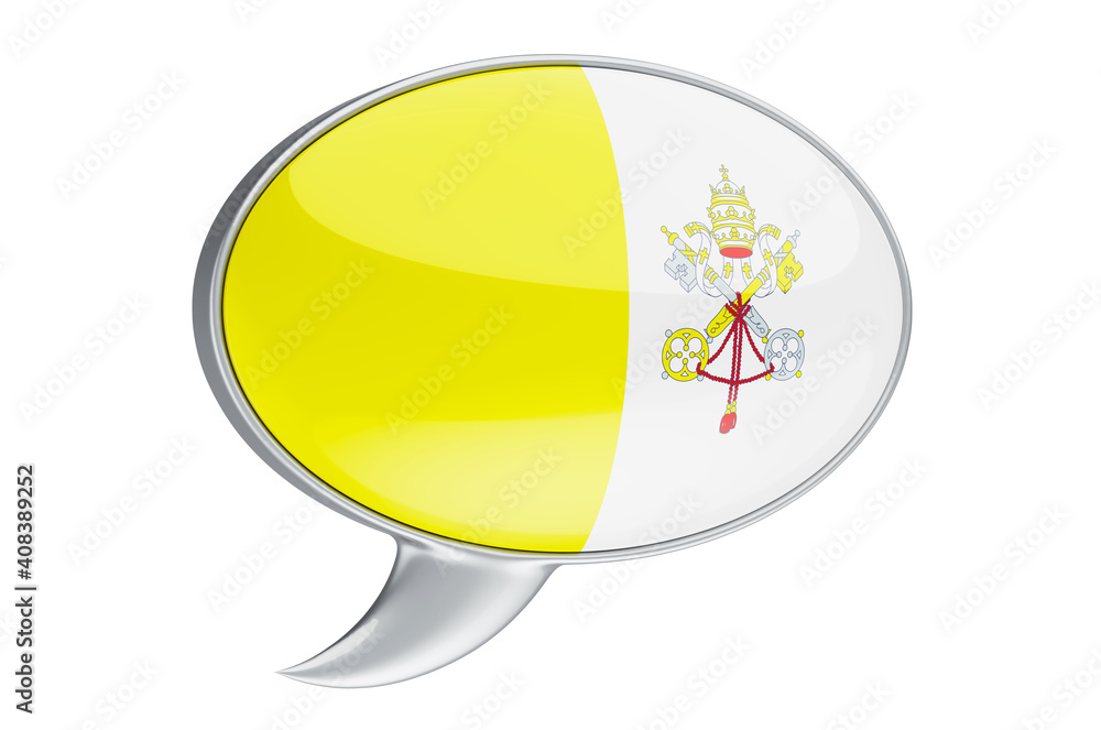Poster speech balloon with vatican flag, 3d rendering