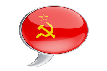 Speech balloon with soviet union flag, 3D rendering