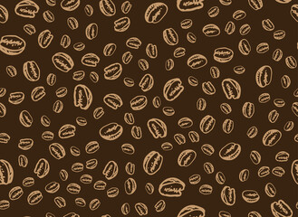 Coffee beans hand drawn style. Vector illustration.