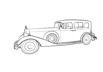 a very old car  illustration