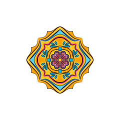 colorful flower ornament pastel effect