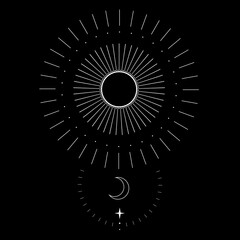 white space ornament with sun moon and stars