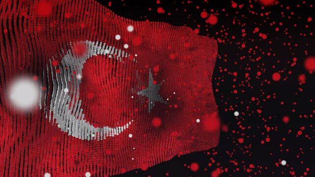 Amazing particle animation of the Turkey Flag