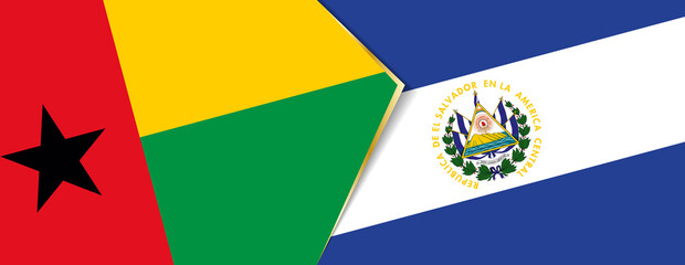 Guinea-Bissau and El Salvador flags, two vector flags.