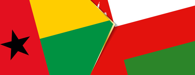 Guinea-Bissau and Oman flags, two vector flags.
