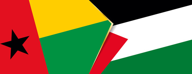 Guinea-Bissau and Palestine flags, two vector flags.