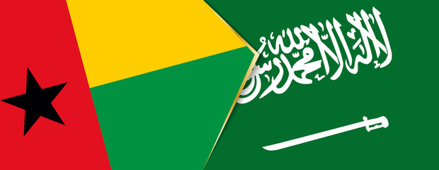 Guinea-Bissau and Saudi Arabia flags, two vector flags.