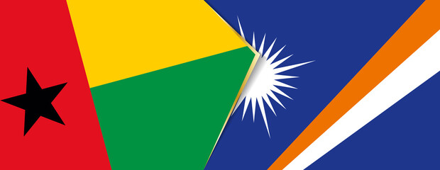 Guinea-Bissau and Marshall Islands flags, two vector flags.