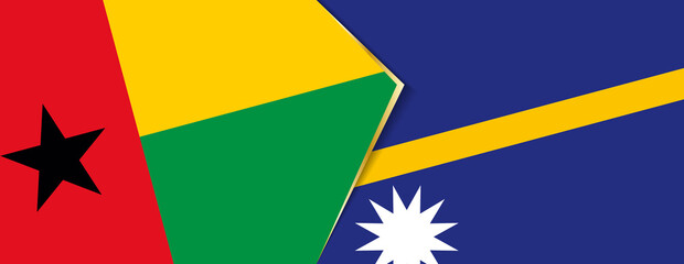 Guinea-Bissau and Nauru flags, two vector flags.