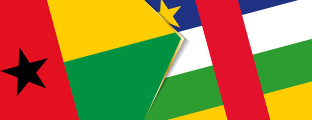 Guinea-Bissau and Central African Republic flags, two vector flags.